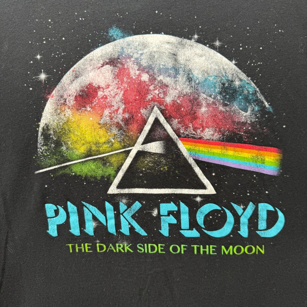 Pink Floyd T-Shirt Women Large Dark Side of the Moon Black Graphic Relaxed Fit - Picture 4 of 8